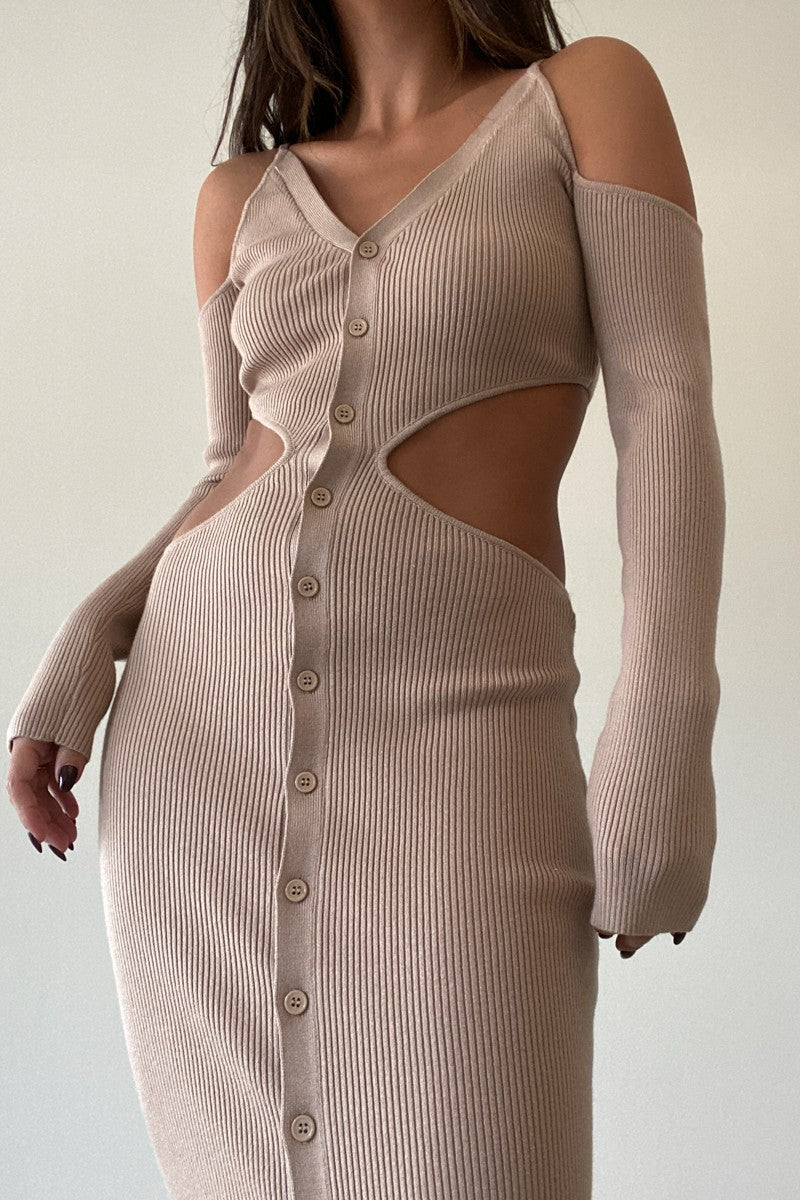 Rollo Cut-Out Knit Maxi Dress – La Boutique Bare-ly Dressed